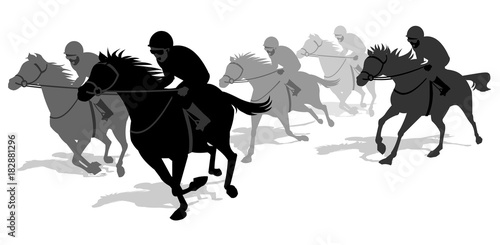 Horse running, silhouette, racecourse, competition, 