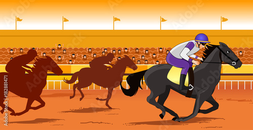 Horse running, silhouette, racecourse, competition, 
