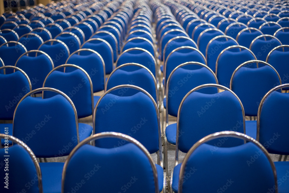 Fototapeta premium Blue chairs in the Hall