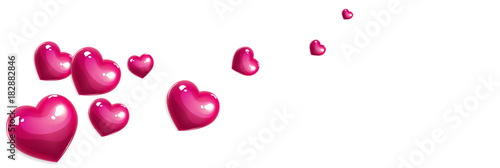 pink love hearts banner