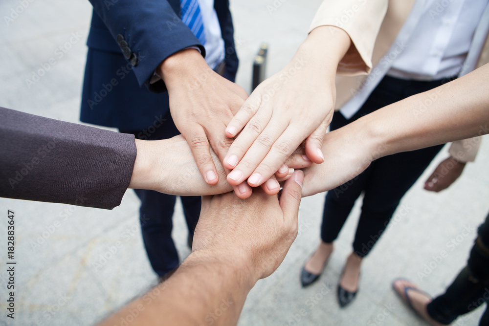 Teamwork people touch hands for unity group to succuss business. Teamwork people touch hands for unity group to succuss business.