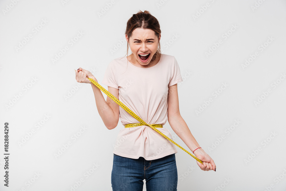 Portrait of a slim surprised woman Portrait of a slim surprised woman