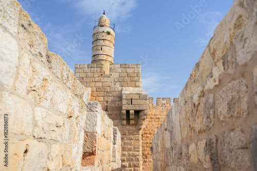 Quadro em tela Tower of David in the old city of Jerusalem, Israel