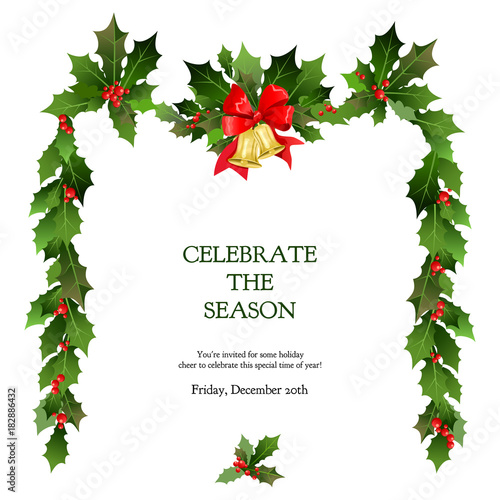 Holly design elements card