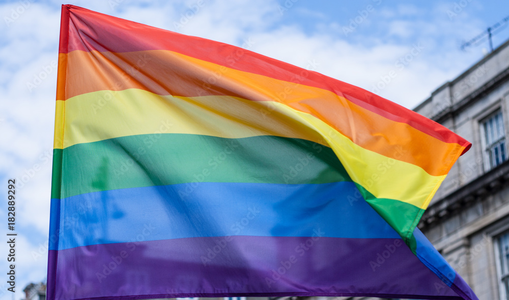 Gay Pride Flag Flying as Dublin Pride