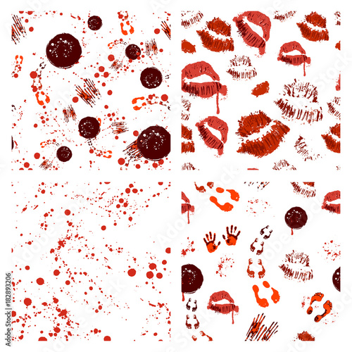 Set seamless halloween pattern