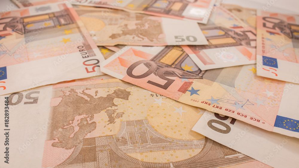 Background of banknotes. Euro banknotes 50 fifty. Money background. Background of banknotes. Euro banknotes 50 fifty. Money background.