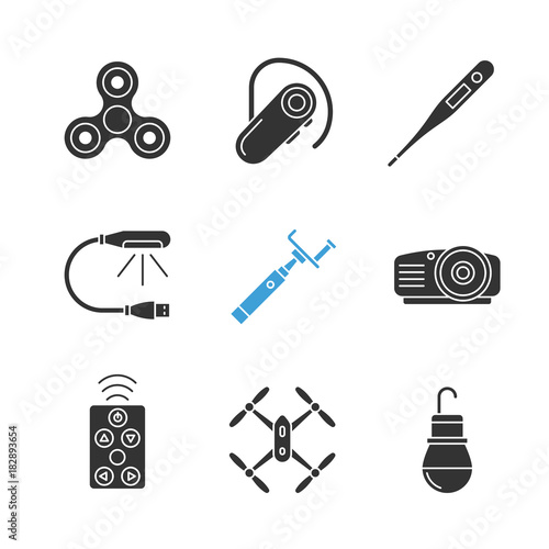 Gadgets glyph icons set