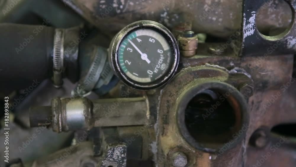 break-in engine after repair. Close-up break-in engine after repair. Close-up