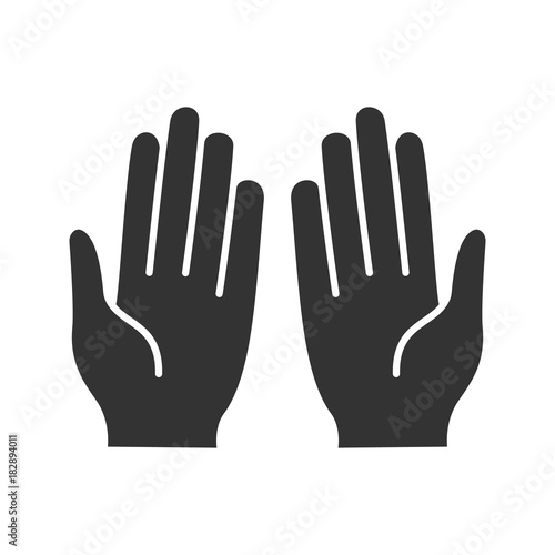 Muslim praying hands glyph icon