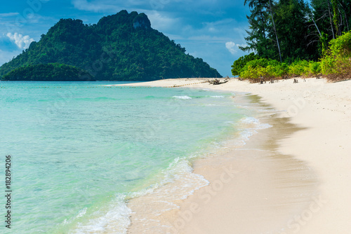 tropical empty beach with white sand and turquoise water, Poda island, Thailand © kosmos111