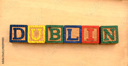 Photography Dublin words on wood blocks - Travel Ireland