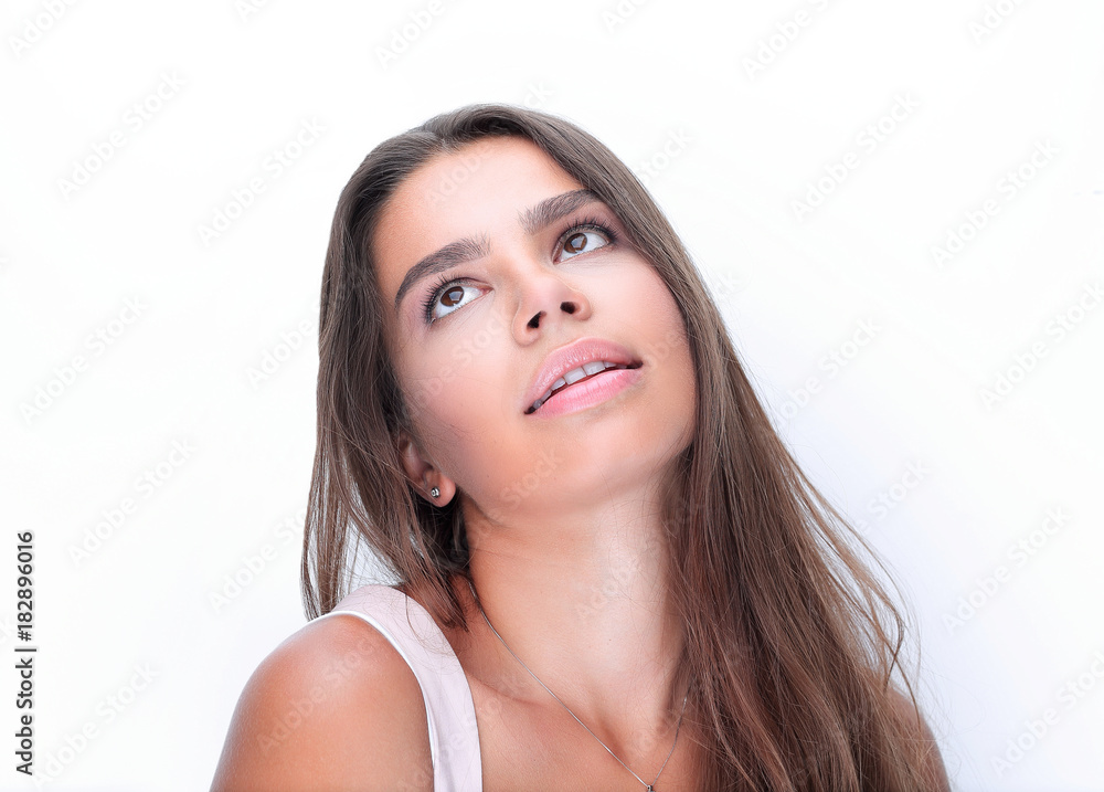 face of beautiful woman with light make-up face of beautiful woman with light make-up