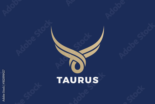 Bull Taurus silhouette Logo vector. Steak house butchery meat