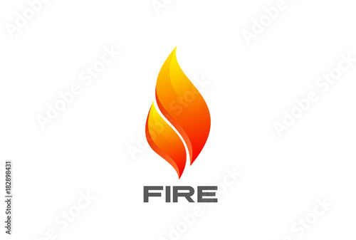 Fire Flame abstract Logo vector. Burn flaming campfire icon