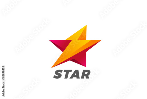 Star Flash Thunderbolt Logo vector. Speed Energy Leader icon