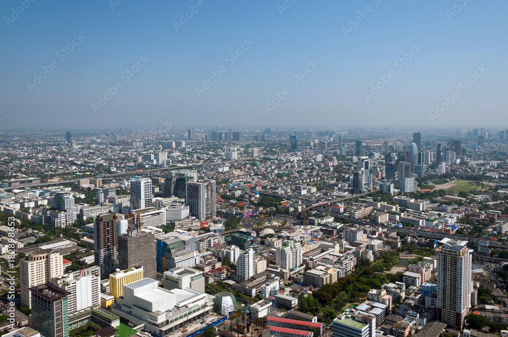 Panoramic view of the Bangkok from the observation deck, buildings, skyscrapers. Bangkok ,Thailand