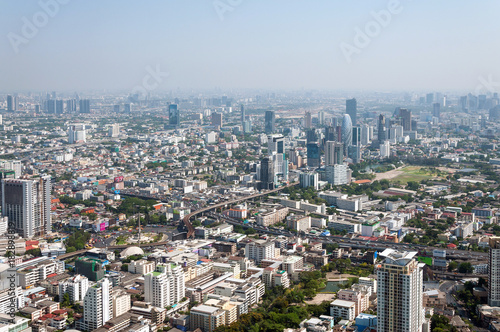 Panoramic view of the Bangkok from the observation deck  buildings  skyscrapers. Bangkok  Thailand