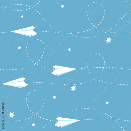 Seamless paper airplane background