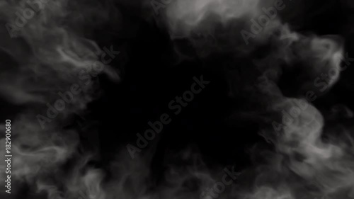 Flying through twirling mist (fog, smoke). Separated on pure black background, contains alpha channel.