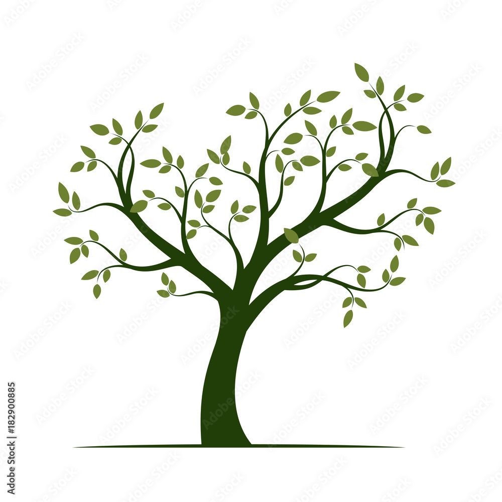 Shape of Green Tree with Leaves. Vector Illustration. Shape of Green Tree with Leaves. Vector Illustration.