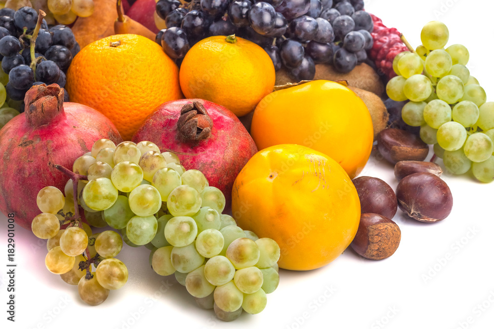 Fresh fruits isolated on a white background Fresh fruits isolated on a white background