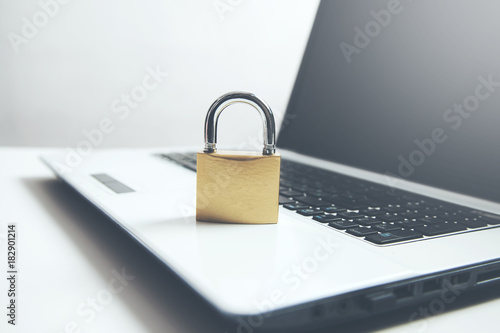 security lock on computer keyboard