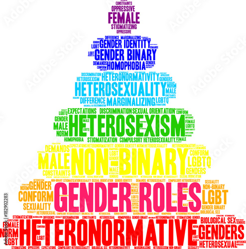 Gender Roles Word Cloud on a white background.  photo