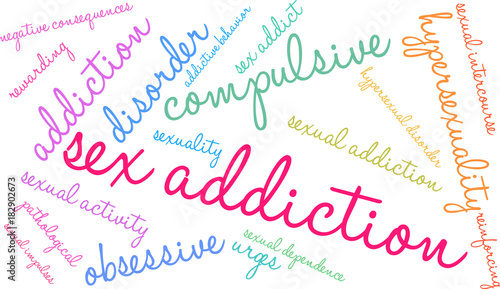 Sex Addiction Word Cloud on a white background