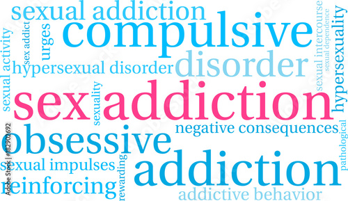 Sex Addiction Word Cloud on a white background