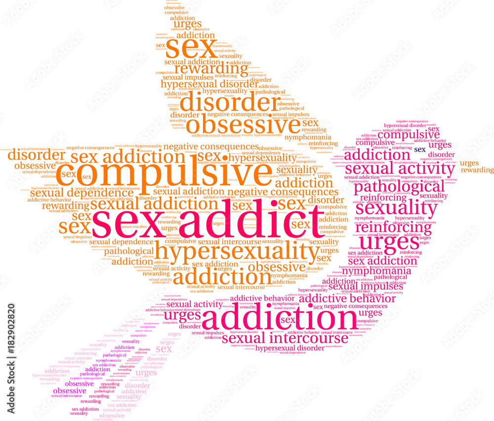 Sex Addict Word Cloud On A White Background Stock Vector Adobe Stock