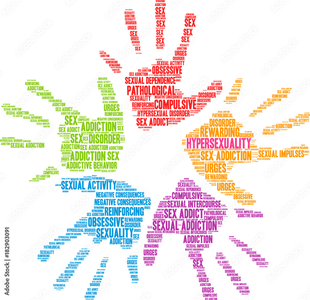 Hypersexuality Word Cloud on a white background. Hypersexuality Word Cloud on a white background.