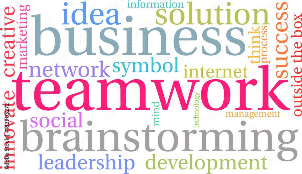 Teamwork Word Cloud on a white background. Teamwork Word Cloud on a white background.