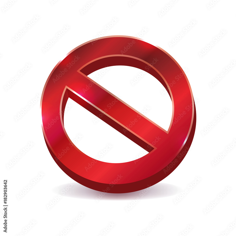 Prohibition No Symbol 3D Art Illustration Icon Prohibition No Symbol 3D Art Illustration Icon