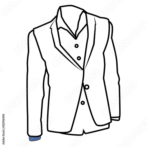 Mens blazer and shirt fashion clothes icon vector illustration graphic design
