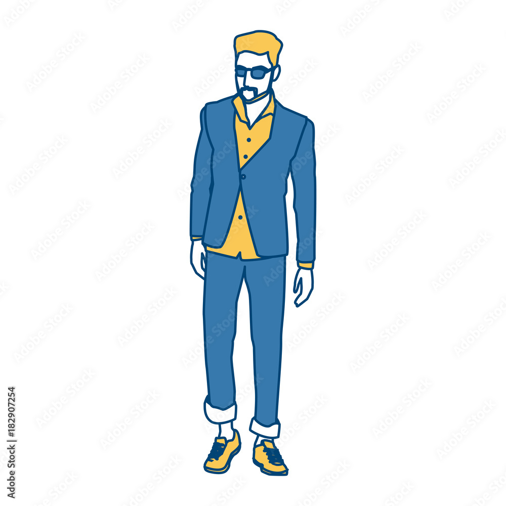 Model man with fashion clothes icon vector illustration graphic design Model man with fashion clothes icon vector illustration graphic design