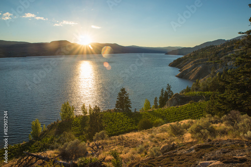 Okanagan Valley sunset and people enjoying the sunset
