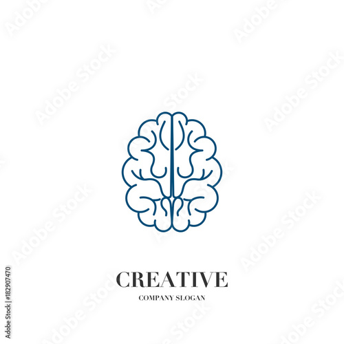 Abstract brain, creative mind logo vector design template