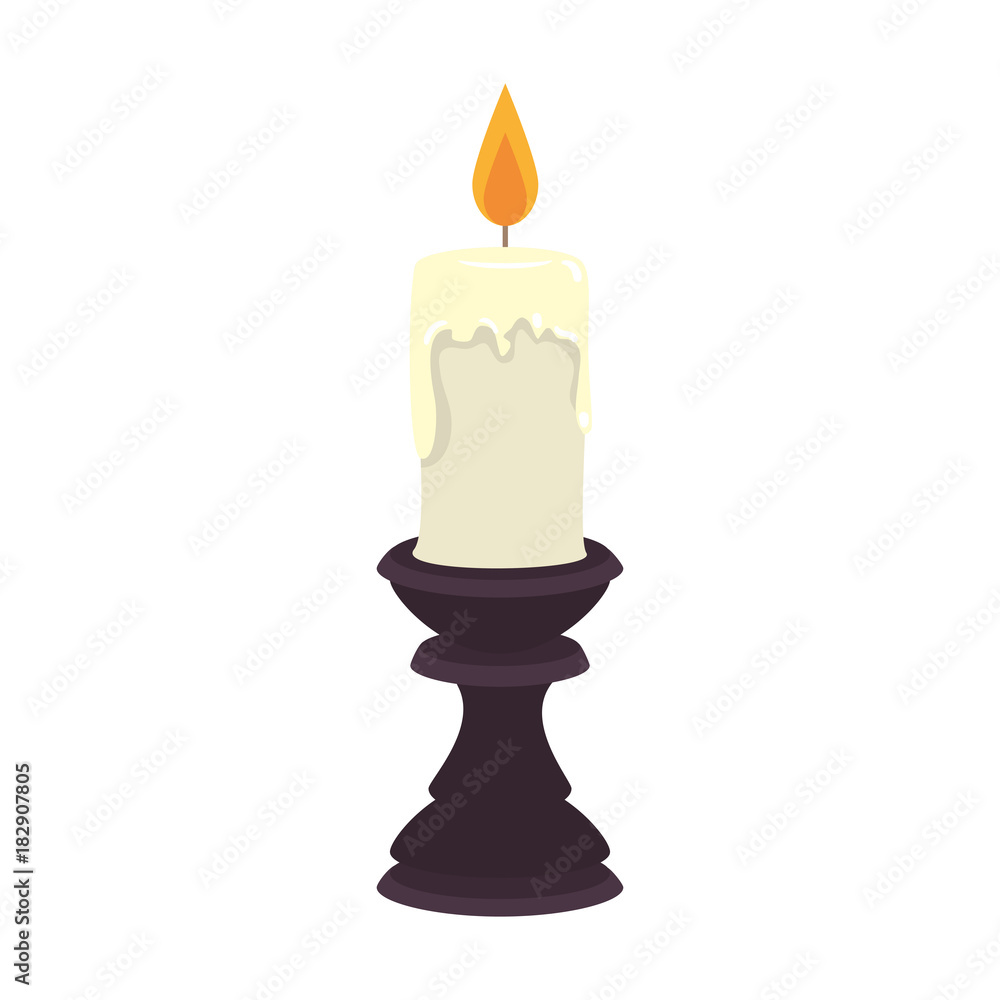 paraffin candle in candlestick vector illustration design paraffin candle in candlestick vector illustration design