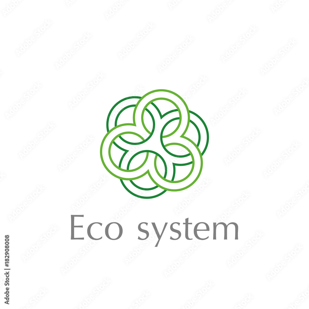 Abstract Circle logo template. Tree circles combined. Icons business logo. Concept of unity. Green triple icon eco system. AI10 Abstract Circle logo template. Tree circles combined. Icons business logo. Concept of unity. Green triple icon eco system. AI10
