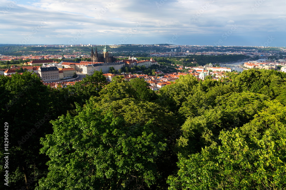Prague panorama with St. Vitus Cathedral and Prague Castle