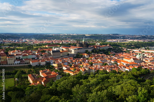Prague panorama with St. Vitus Cathedral and Prague Castle
