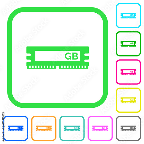 RAM memory module vivid colored flat icons icons