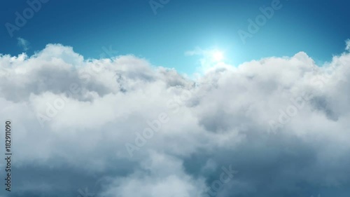 Flying over the clouds. Looped animation.