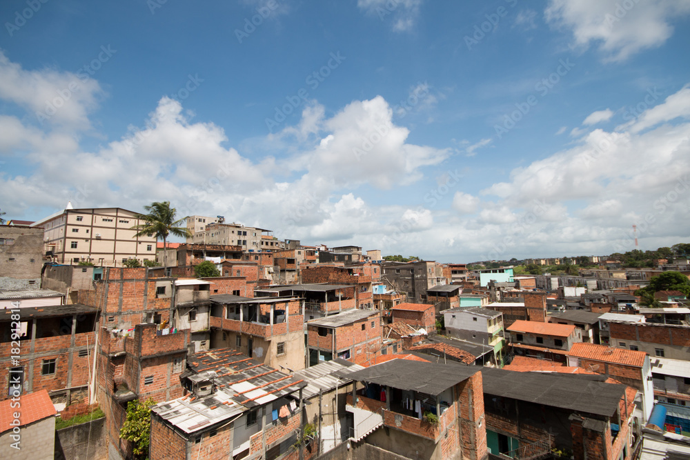Aerial view of Brazilian favela