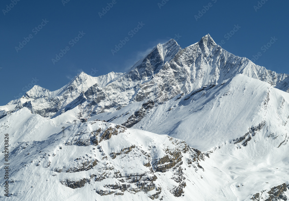 Obraz premium two snowed peaks in Switzerland