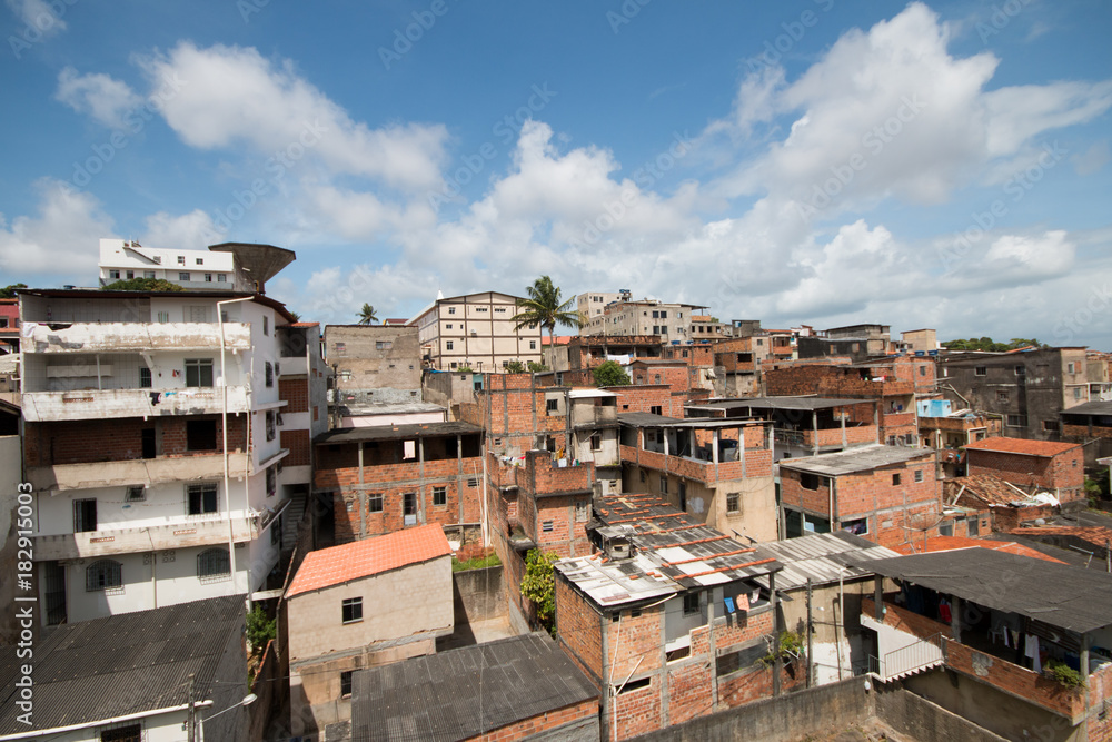 View of houses in the Brazilian favela