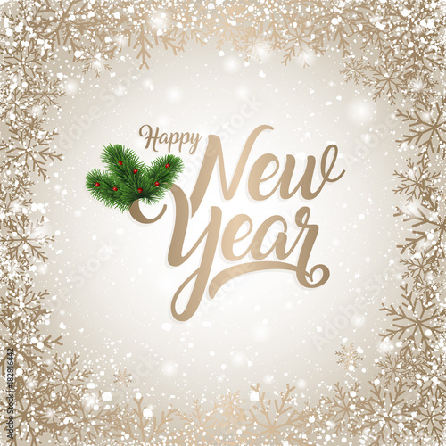 happy new year greeting card vector illustration