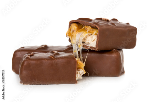 Canvastavla Closeup of broken chocolate bar