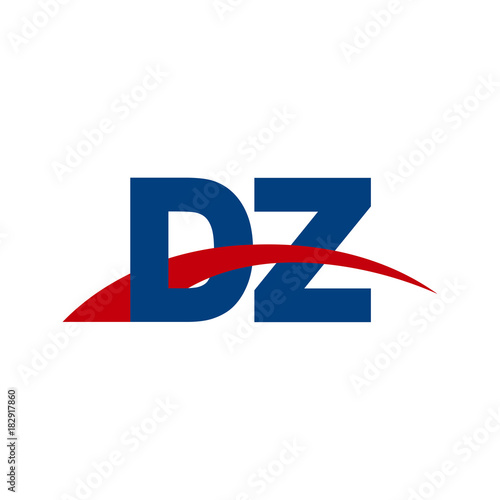Free Download Initial letter DZ, overlapping movement swoosh logo, red blue color - GFXLoad